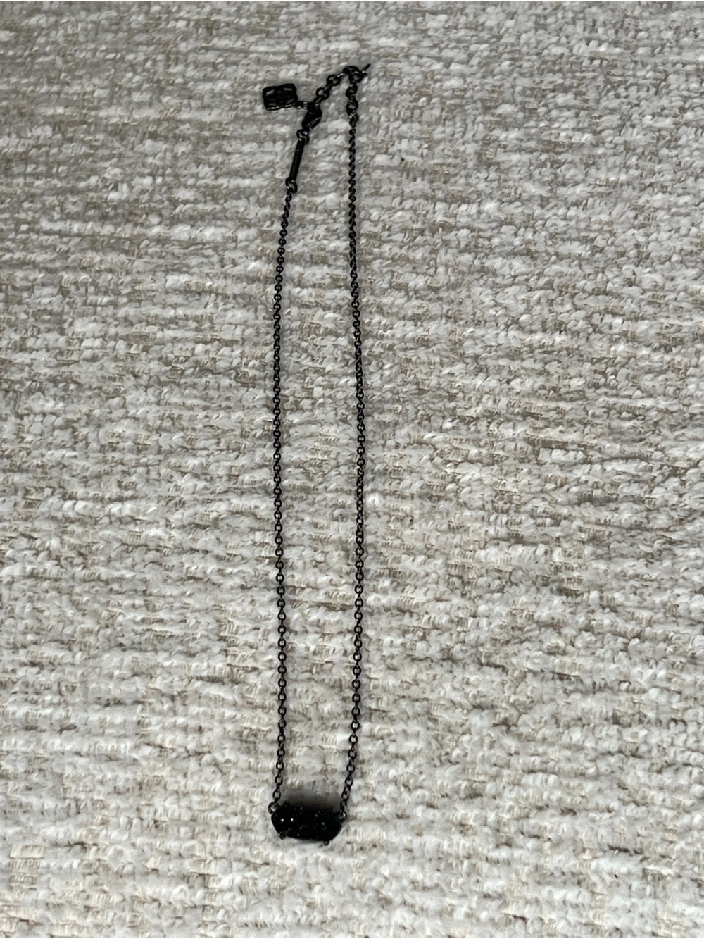 Kendra Scott Black Faceted Bar Pendant Necklace